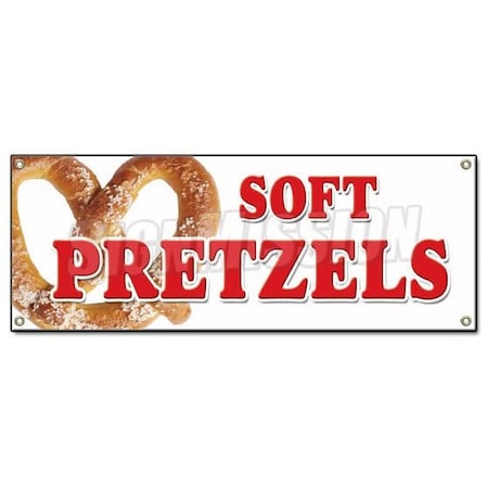 Signmission SOFT PRETZELS BANNER SIGN pretzel stand cart signs fresh hot baked big huge B-Soft Pretzels